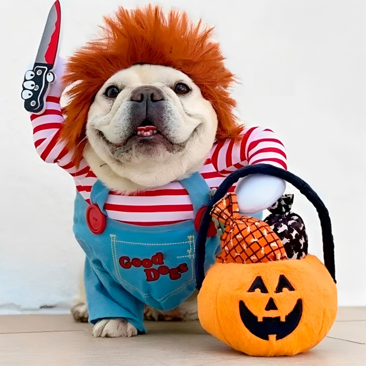 🪓 Disfraz de Chucky para Mascotas – ¡Terror y ternura en un solo look! 👻  Este mes con Descuento del 30%