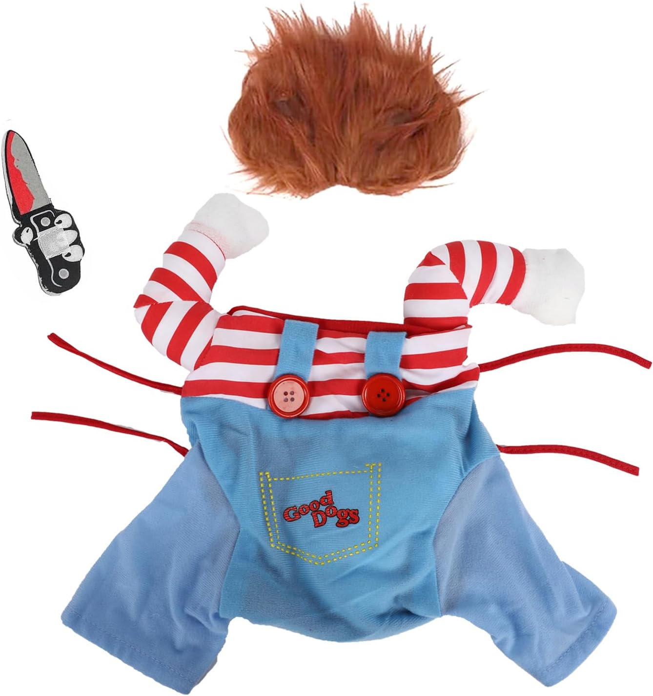 🪓 Disfraz de Chucky para Mascotas – ¡Terror y ternura en un solo look! 👻  Este mes con Descuento del 30%